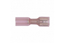 Heat Shrink Push-On Terminal 6.4mm Fem Red