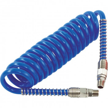 Polyurethane Coiled Hose Assembly Blue 5m of 6.5mm i/d Hos Polyurethane Coiled Hose Assembly Blue 5m of 6.5mm i/d Hos
