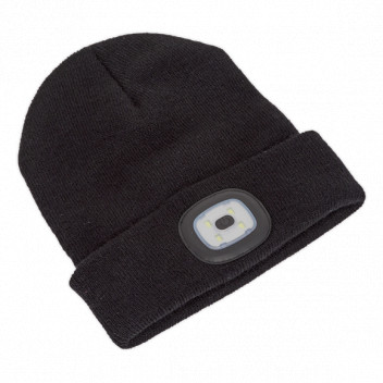 Beanie Hat + Rechargeable Spotlight 4 SMD Led