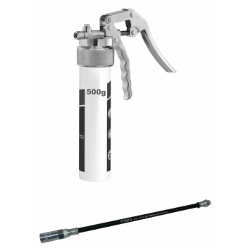 Grease Gun One Hand 300mm VS Hose & 4 Jaw Coupler.