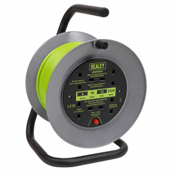 Cable Reel with Thermal Tip 4 x 230v 15m-Green