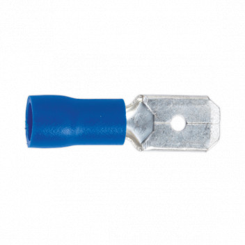 Push-On Terminal 6.3mm Male Blue (100)