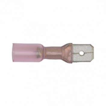 Heat Shrink Push-On Terminal 6.3mm Male Red