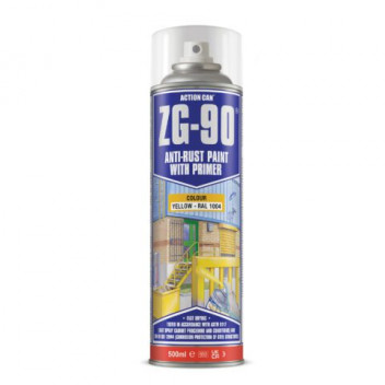 ZG90 Cold Zinc Galv Yellow Spray 500ml (Box 15) ZG90 Cold Zinc Galv Yellow Spray 500ml (Box 15)